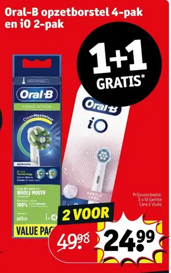 Kruidvat Oral-B opzetborstel 4-pak en i0 2-pak aanbieding