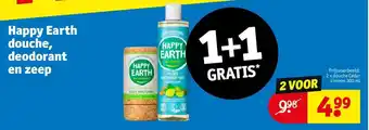 Kruidvat Happy Earth douche, deodorant en zeep aanbieding