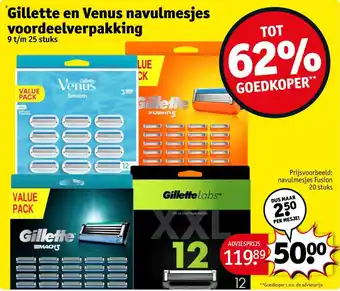 Kruidvat Gillette en Venus navulmesjes voordeelverpakking aanbieding