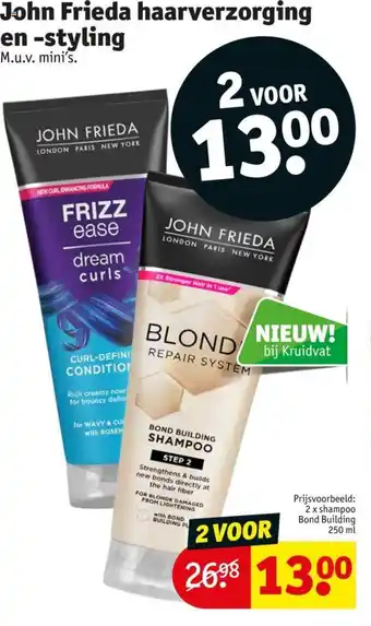 Kruidvat John Frieda haarverzorging en -styling aanbieding