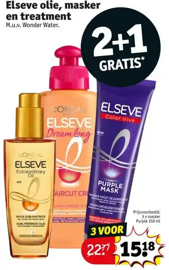 Kruidvat Elseve olie, masker en treatment aanbieding