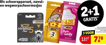 Kruidvat Bic scheerapparaat, navul en wegwerpscheermesjes aanbieding
