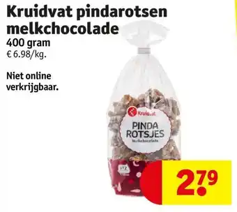 Kruidvat Pindarotsen melkchocolade 400 gram aanbieding