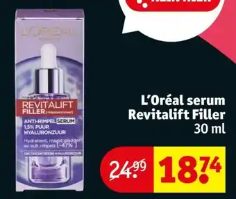 Kruidvat L'Oréal serum Revitalift Filler 30 ml aanbieding