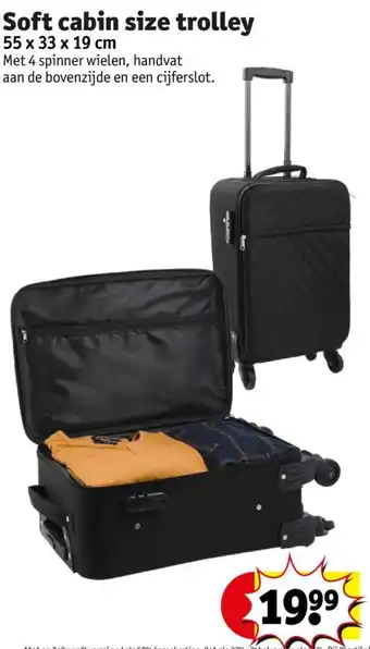 Kruidvat Soft cabin size trolley aanbieding