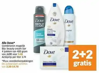 Albert Heijn Dove beauty cream bar aanbieding