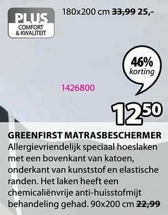 Jysk Greenfirst matrasbeschermer aanbieding