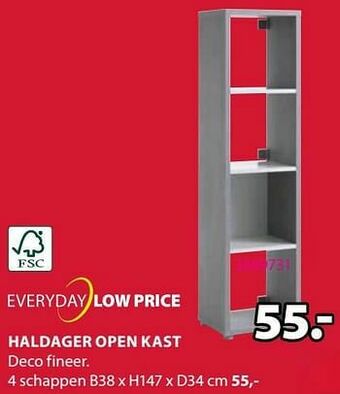 Jysk Haldager open kast 4 schappen aanbieding