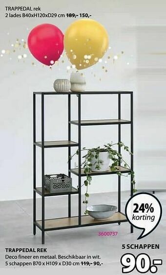 Jysk Trappedal rek 5 schappen aanbieding