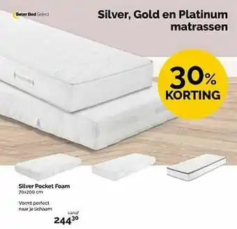 Beter Bed Matrassen silver pocket foam aanbieding