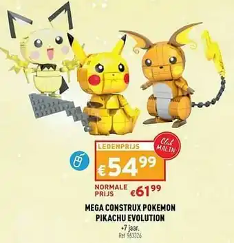 Trafic Mega construx pokemon pikachu evolution aanbieding