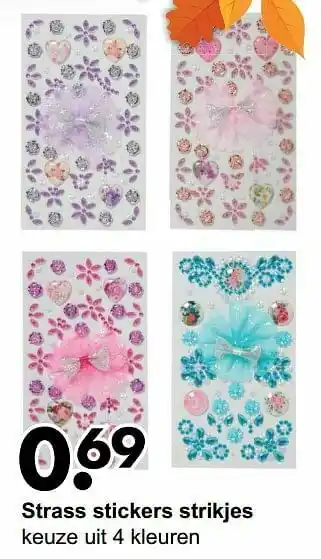 Wibra Strass stickers strikjes aanbieding