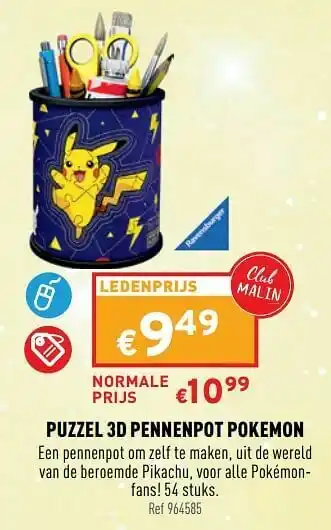 Trafic Puzzel 3d pennenpot pokemon aanbieding