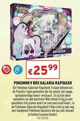 Trafic Pokemon v box galaria rapidash aanbieding