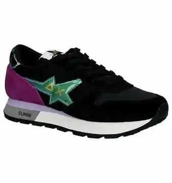 Sun 68 Ally Stargirl Satin Zwarte Sneakers