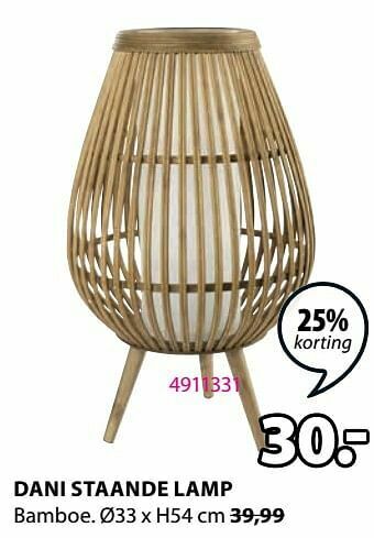 Jysk Dani staande lamp aanbieding