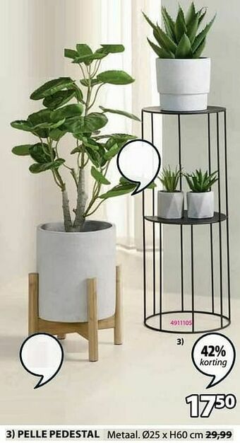 Jysk Pelle pedestal aanbieding