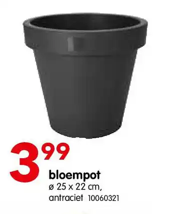 Bloempot 25 x 22 cm antraciet