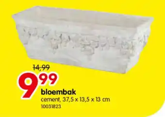 Bloembak cement, 37,5 x 13,5 x 13 cm