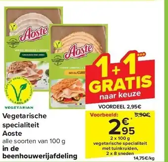 Carrefour Vegetarische specialiteit Aoste aanbieding