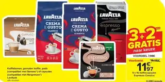 Carrefour Ko ebonen, gemalen ko e, pads (compatibel met Senseo ) of capsules (compatibel met Nespresso ) LavAzza aanbieding