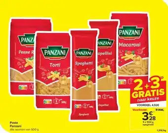 Carrefour Pasta Panzani aanbieding