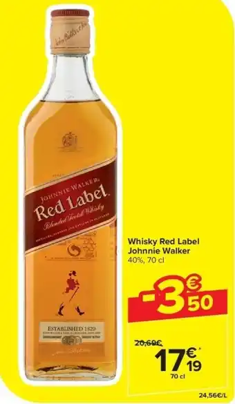 Carrefour Whisky Red Label Johnnie Walker aanbieding