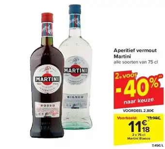 Carrefour Aperitief vermout Martini aanbieding