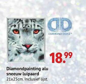De Kinderplaneet Diamondpainting Alu Sneeuw Luipaard aanbieding