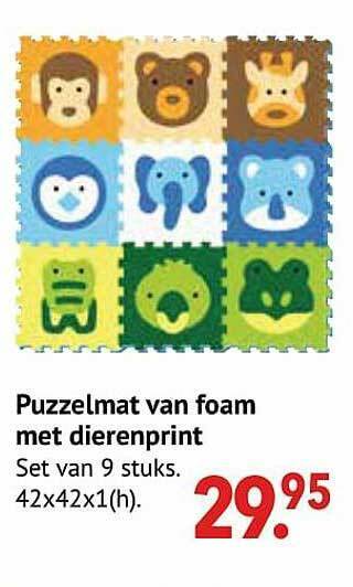 Puzzelmat Van Foam Met Dierenprint