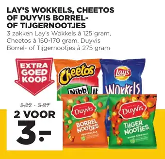 Jumbo Lay's Wokkels, Cheetos of Duyvis Borrel of Tijgernootjes aanbieding