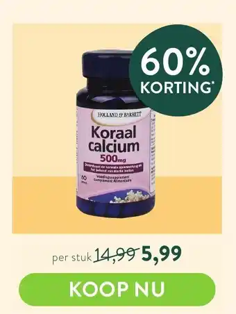 Holland & Barrett Koral calcium aanbieding