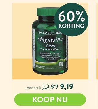 Holland & Barrett Magnesium 200mg aanbieding