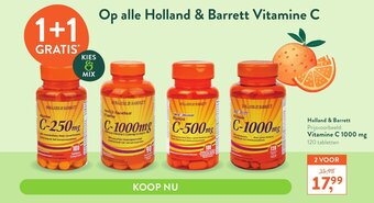Holland & Barrett Vitamine C 1000mg aanbieding