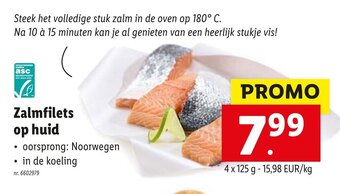 Lidl Zalmfilets op huid aanbieding