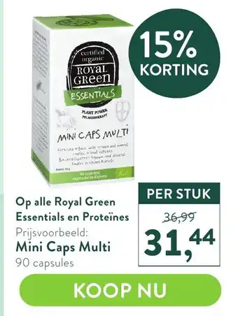 Holland & Barrett Op alle Royal Green Essentials en Proteines Mini Caps Multi aanbieding