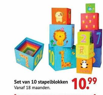 De Kinderplaneet Set Van 10 Stapelblokken aanbieding