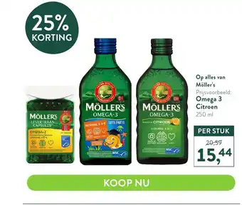 Op alles van Moller's, Omega 3 Citroen 250ml