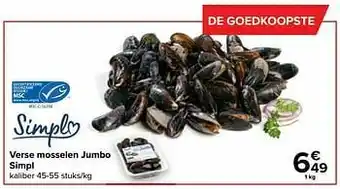 Carrefour Market Verse mosselen jumbo simpl aanbieding