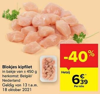 Carrefour Market Blokjes kipfilet aanbieding