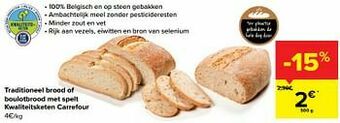 Carrefour Traditioneel brood of boulotbrood met spelt kwaliteitsketen carrefour aanbieding