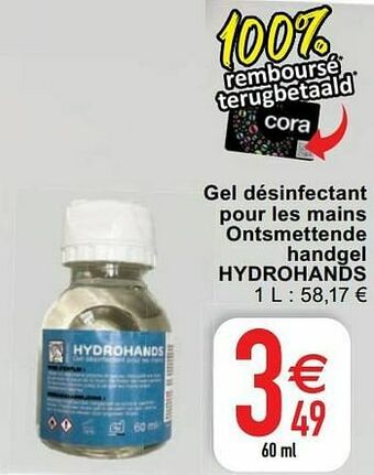 Gel désinfectant pour les mains ontsmettende handgel hydrohands