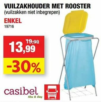 Hubo Vuilzakhouder met rooster enkel aanbieding