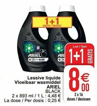 Cora Lessive liquide vloeibaar wasmiddel ariel black aanbieding