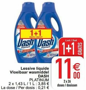 Cora Lessive liquide vloeibaar wasmiddel dash platinum aanbieding