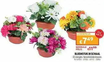 Bloemstuk in schaal