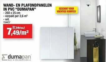 Hubo Wand- en plafondpanelen in pvc dumapan aanbieding
