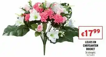 Trafic Lelies en chrysanten boeket aanbieding