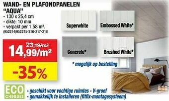 Hubo Wand- en plafondpanelen aqua aanbieding