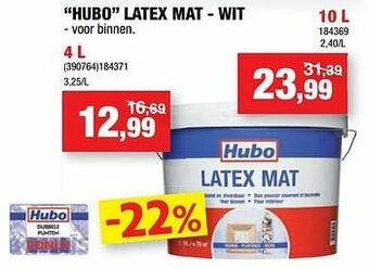 Hubo Hubo latex mat - wit aanbieding